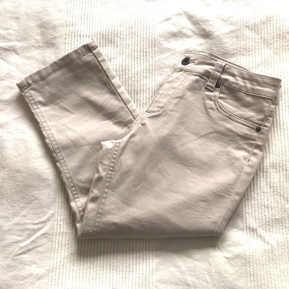Suko Cropped Ivory Denim Pants Sz 8 - Picture 1 of 4